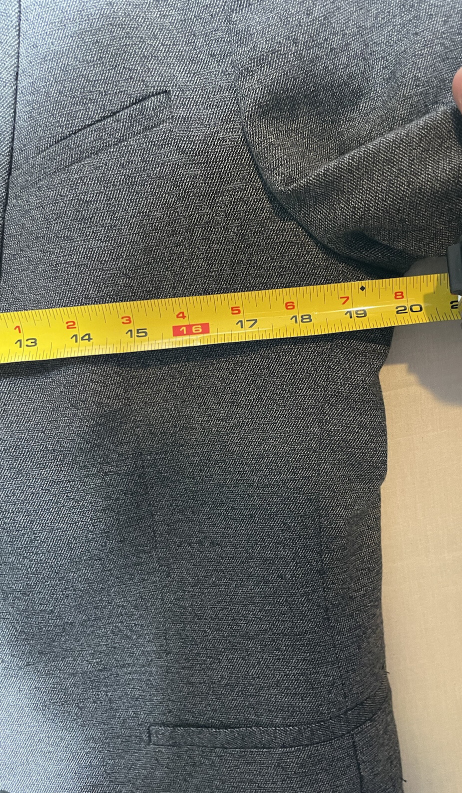 Zara Man Wool Blazer Grey Dark Wash Men’s Size 40 Pockets Dry Clean Only