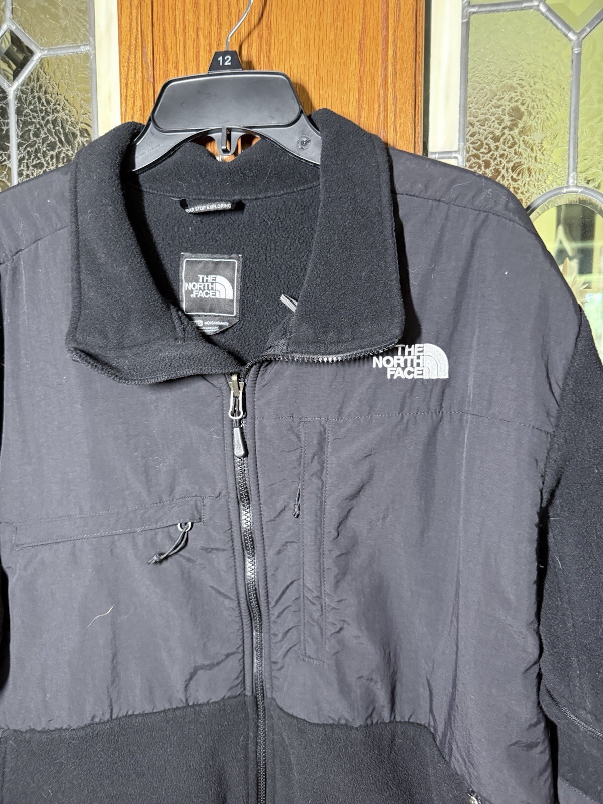The North Face Men’s XL Black Full-Zip Fleece Jacket Stand-Up Collar Logo