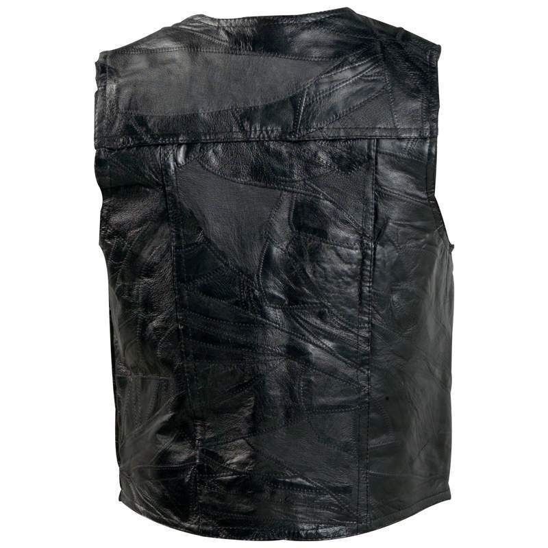 Men’s Leather Vest Motorcycle Biker Vest LG XL XXL XXXL Patchwork Design New