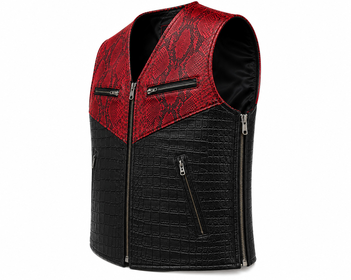 **eBay SEO Title (under 80 characters):** **Men’s Red Snakeskin Black Crocodile