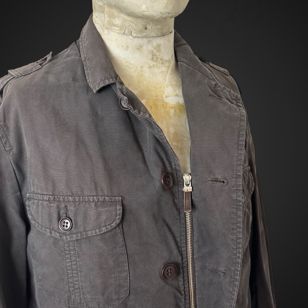 GANT Jacket M Brown Men’s Four Pocket Military Cotton Canvas Button Up