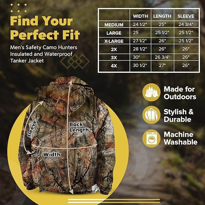 TrailCrest Men’s Hoodie Camo Camouflage Rain Jacket Coat Outdoor Hunt Sport M-2X