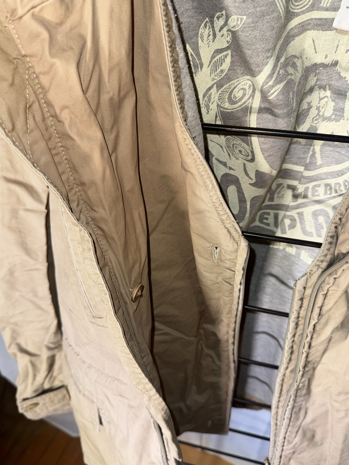 Diesel Military Field Jacket Survivor Gear Mens Sz L Khaki Coat & Vest 2 In 1