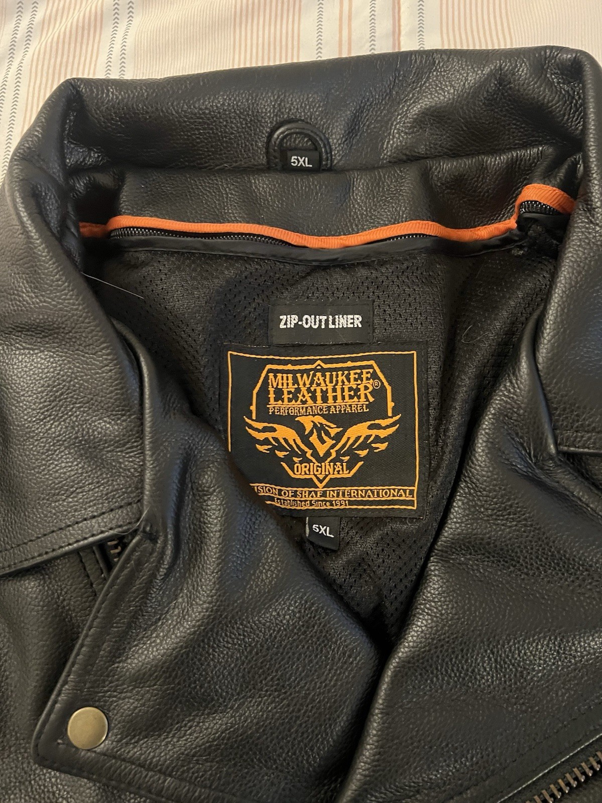 Men’s Milwaukee Leather Jacket Black Solid Genuine Leather Biker Motorcycle 5XL