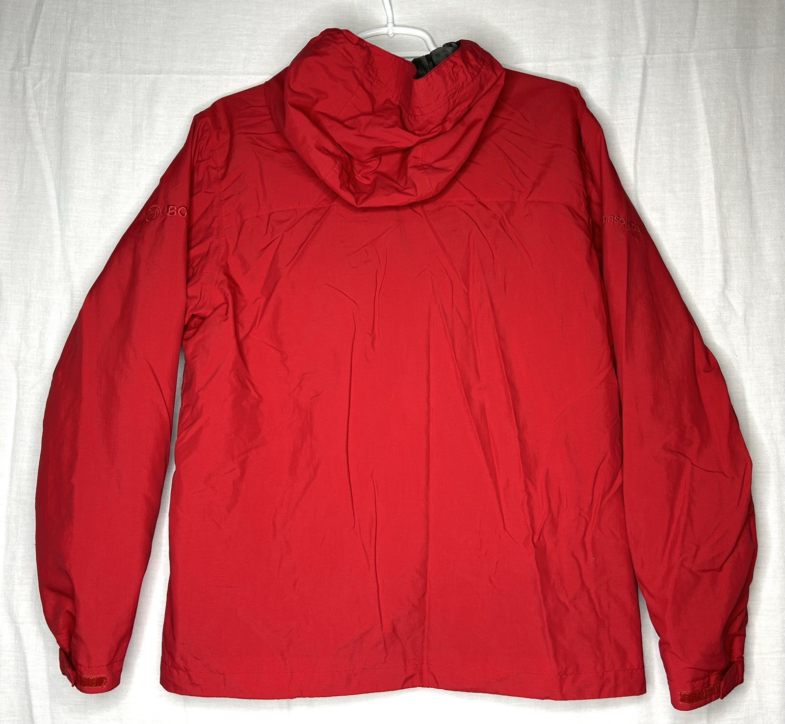 Marmot Full Zip Hooded Windbreaker Rain Jacket Shell S Red CC 440 Embroidered