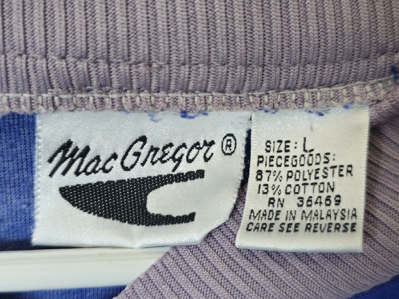 McGregors Vintage Men Large Color Block Zip-Up Tennis Track Jacket Gray 80s/90s