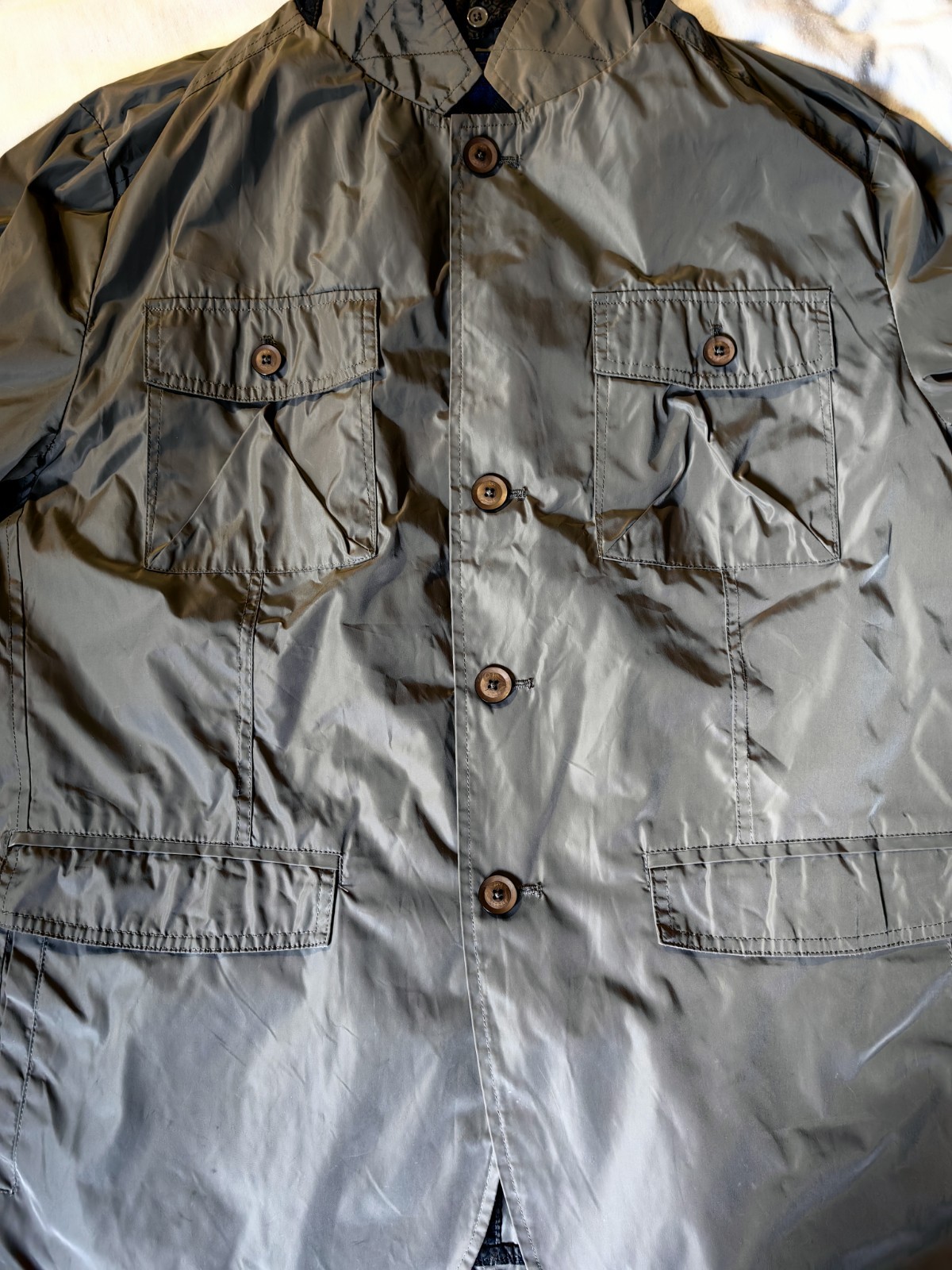 Yes-Zee Men Jacket/Coat size 2XL Fit US L-XL Gray Polyester Urban Chic
