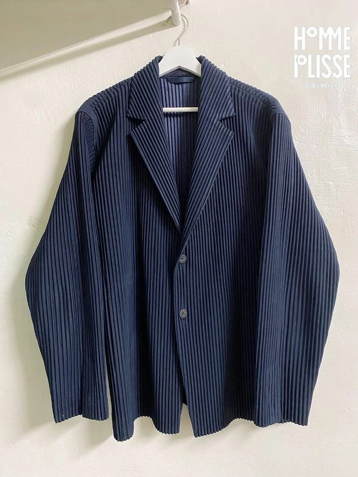 HOMME PLISSE ISSEY MIYAKE Black Pleats Jacket Size1.2.3.4