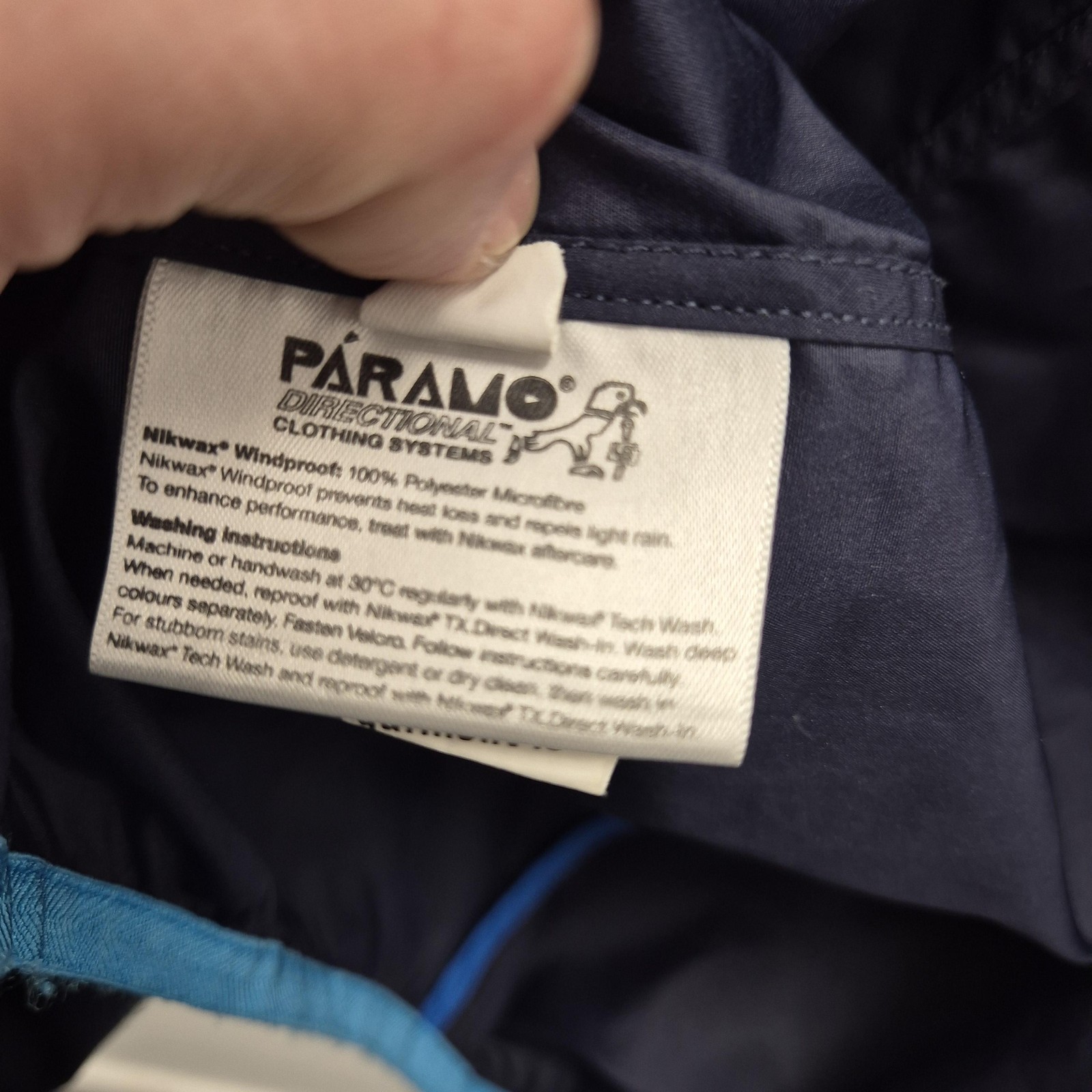 Paramo Jacket Mens Size M Blue Nikwax Windproof Hooded Hiking Walking Outdoor