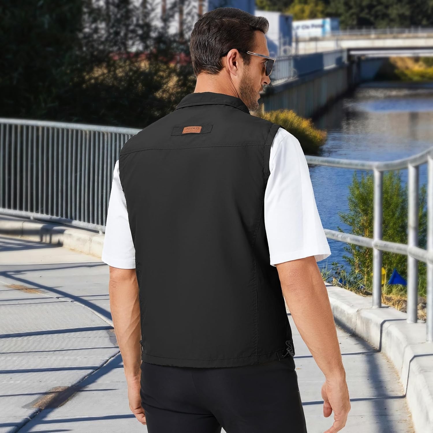 Men Lightweight Vest Windproof Sleeveless Jacket for Travel Hiking Running Golf
