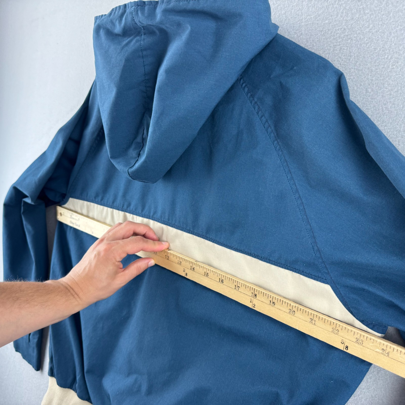 Vintage Woolrich Jacket Mens Large Blue Full Zip Hooded Windbreaker 80s 90s USA