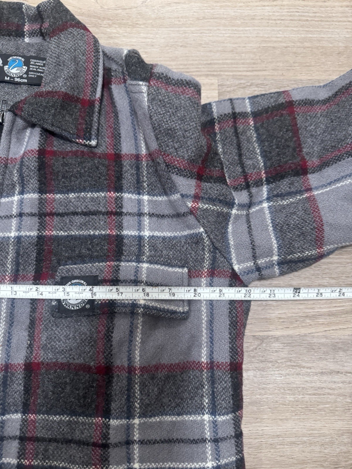 Vintage Original Swanndri Wool Check Jacket Made In New Zealand MEDIUM Bushcraft