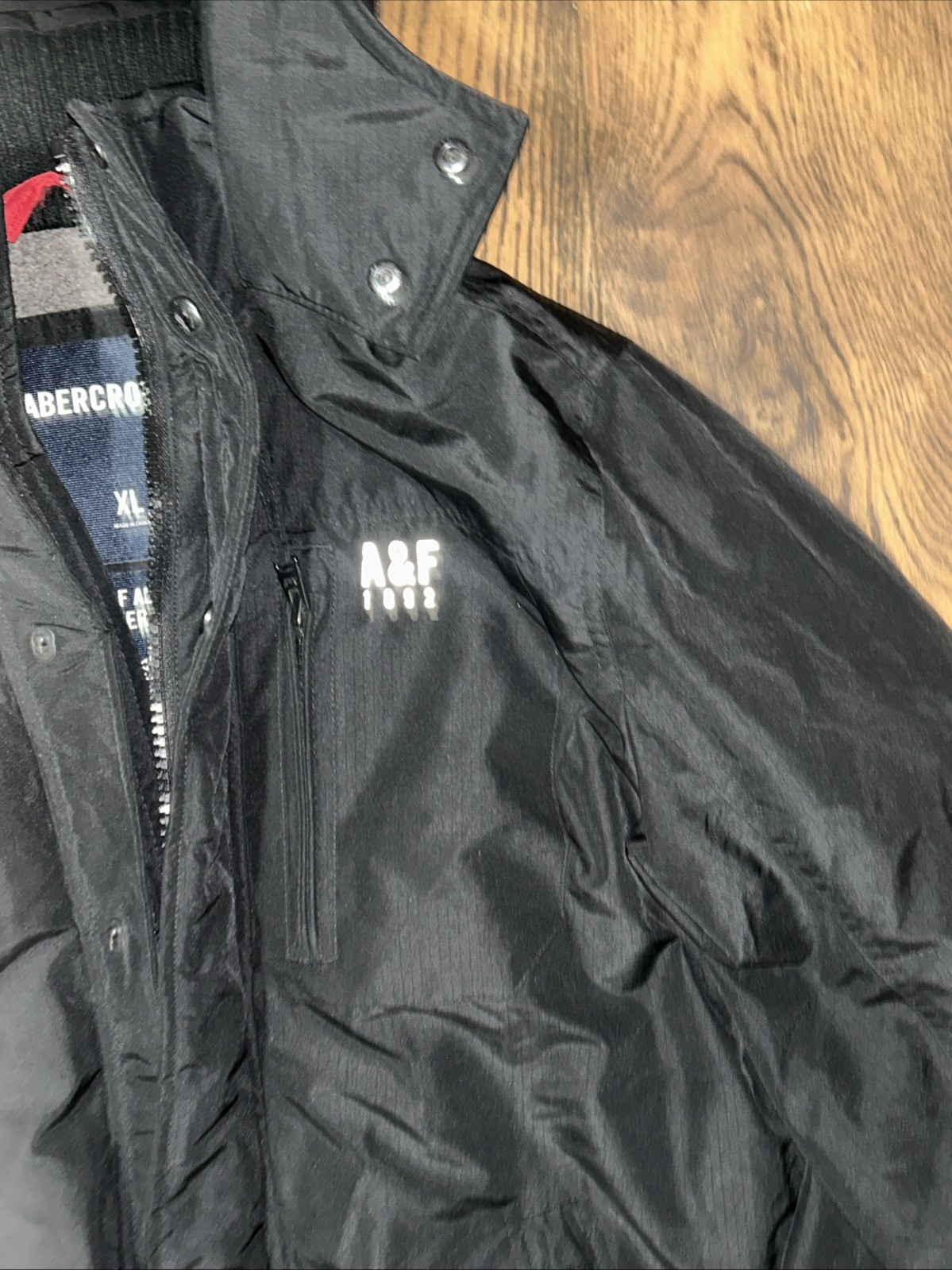 ABERCROMBIE & FITCH ALL-SEASON WEATHER WARRIOR JACKET COAT Black MENS SIZE XL