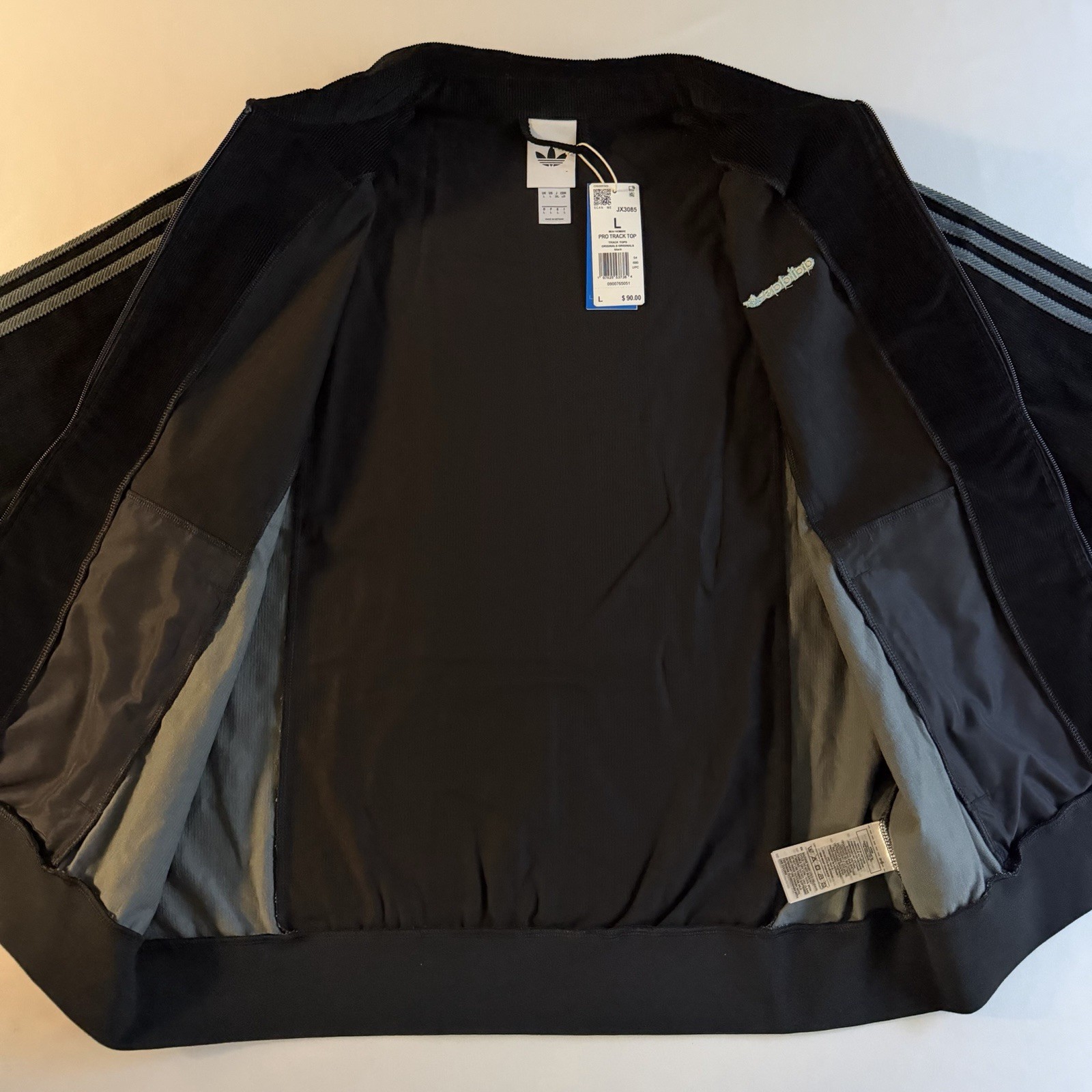 Adidas Originals Corduroy Pro Track Top Men L Retro Trefoil Full Zip Jacket