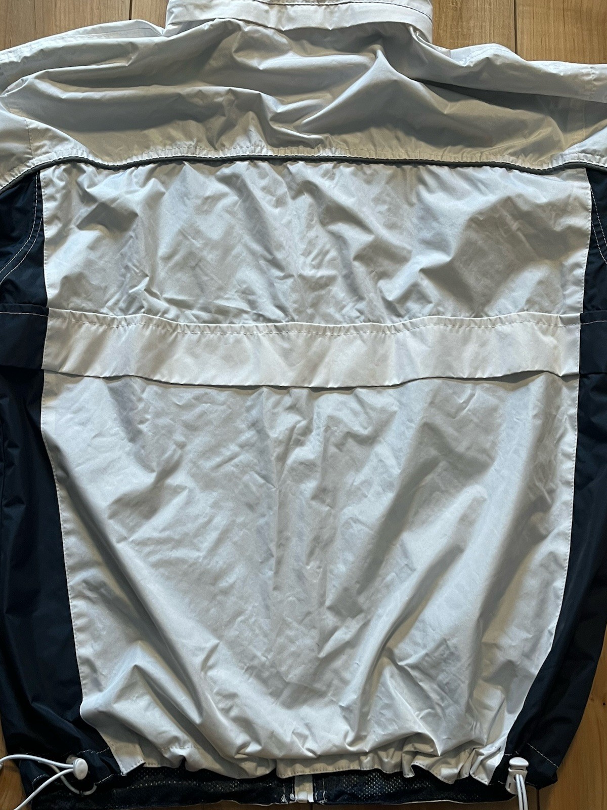 VTG United States Navy Mens Windbreaker Jacket Full Zip Removable Hood Medium