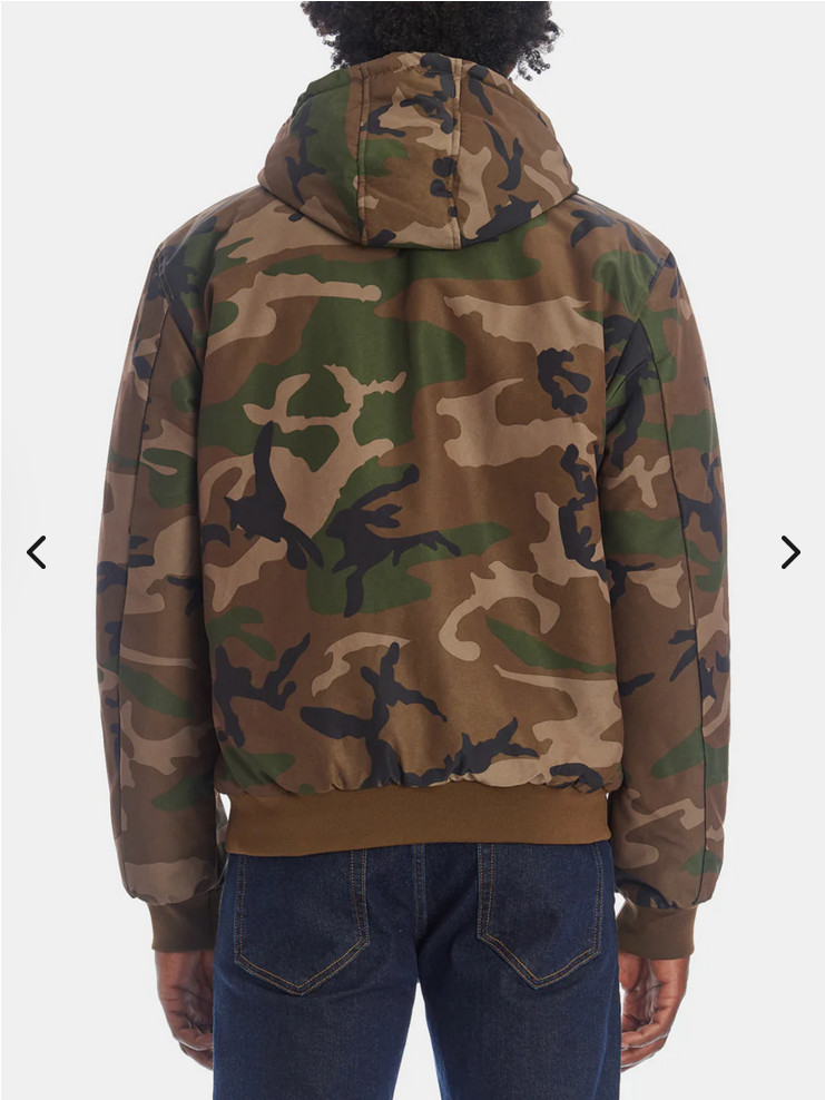 SPRING & MERCER Men’s Brown Camo Camoflauge Hooded Jacket NEW Large L