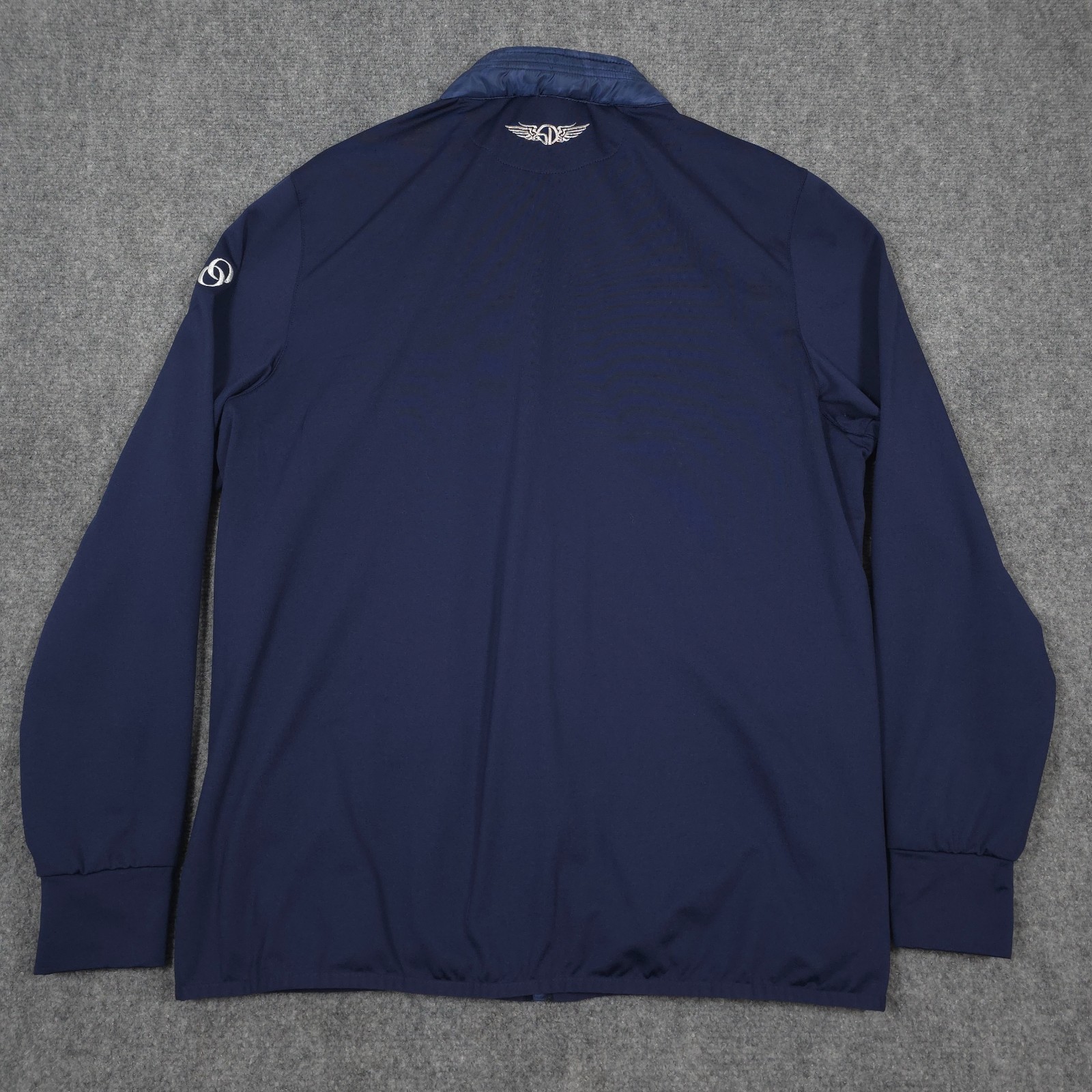 Straight Down Patton Puffer Jacket Mens M Indigo Quilted Full Zip Golf Hiking