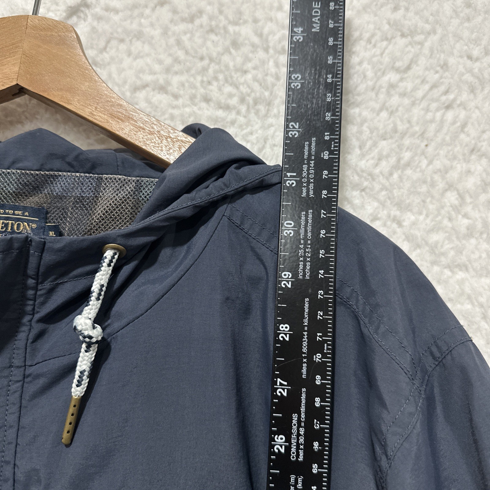 Pendleton Jacket Men’s Navy Green Full Zip Button Drawstring Windbreaker Size XL