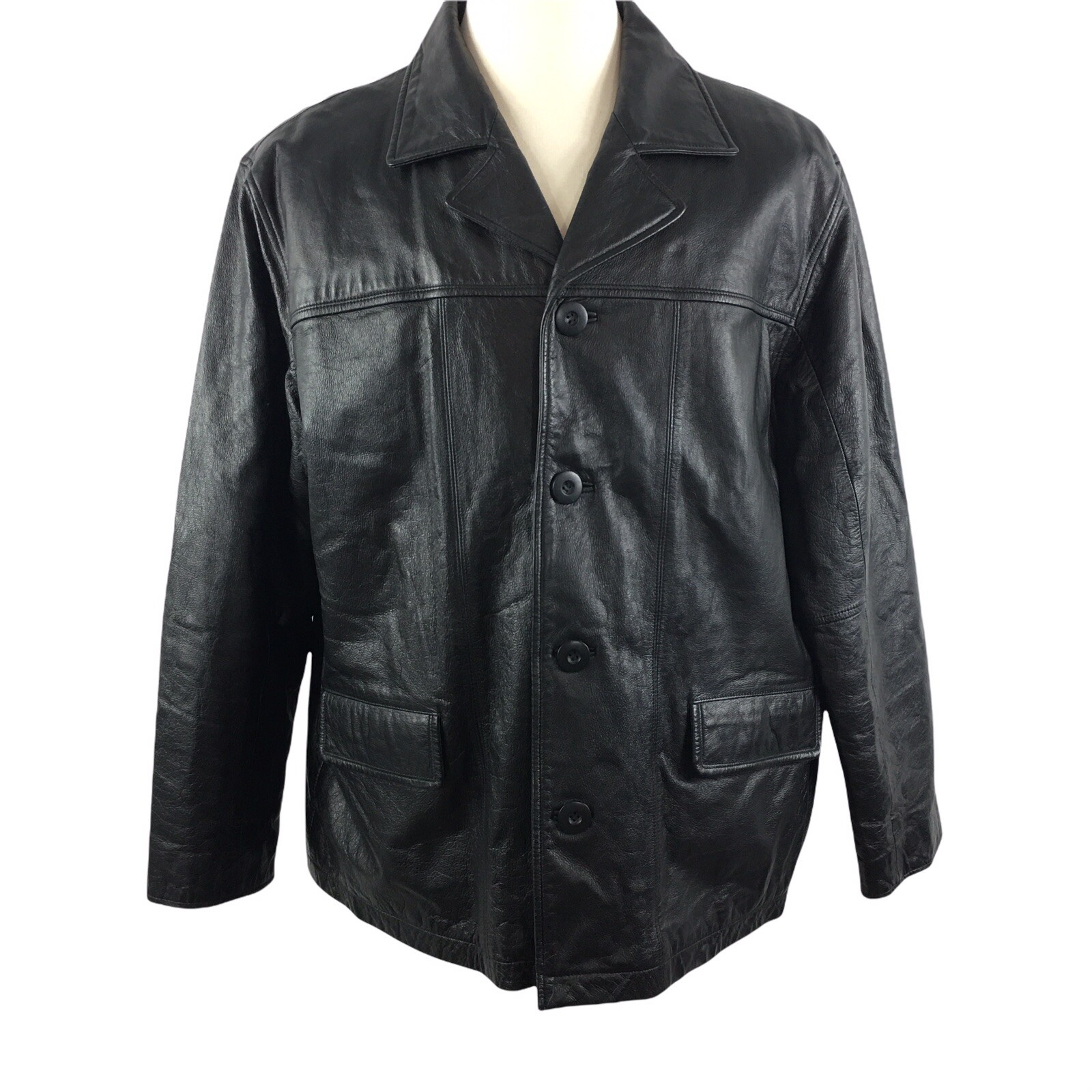 M. Julian Wilsons Leather black soft leather button jacket / men’s XL