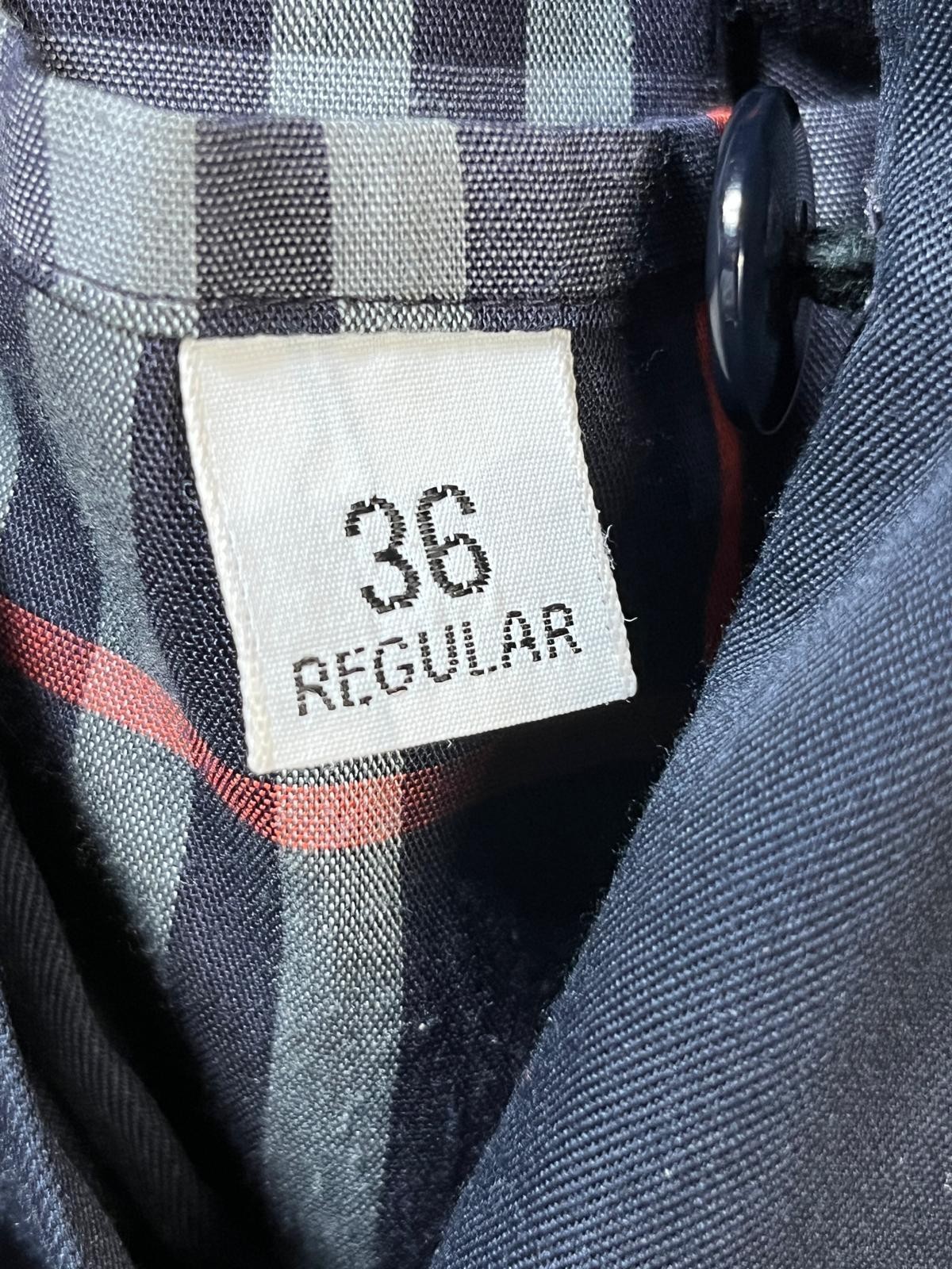Burberrys Mens Trench Coat Blue 36R Belted Lined Designer Luxury