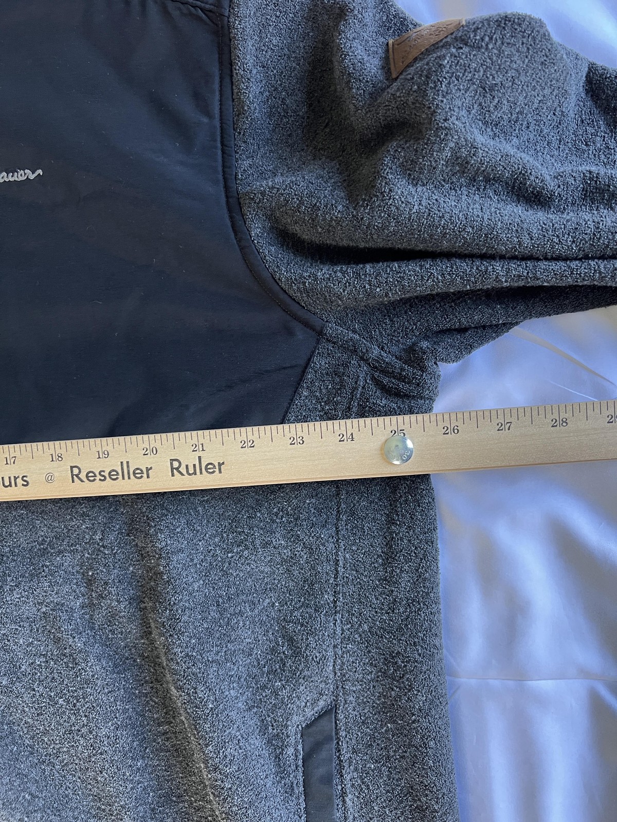 Eddie Bauer Jacket Mens XL Gray Black Full Zip Fleece Softshell Outdoor Pockets