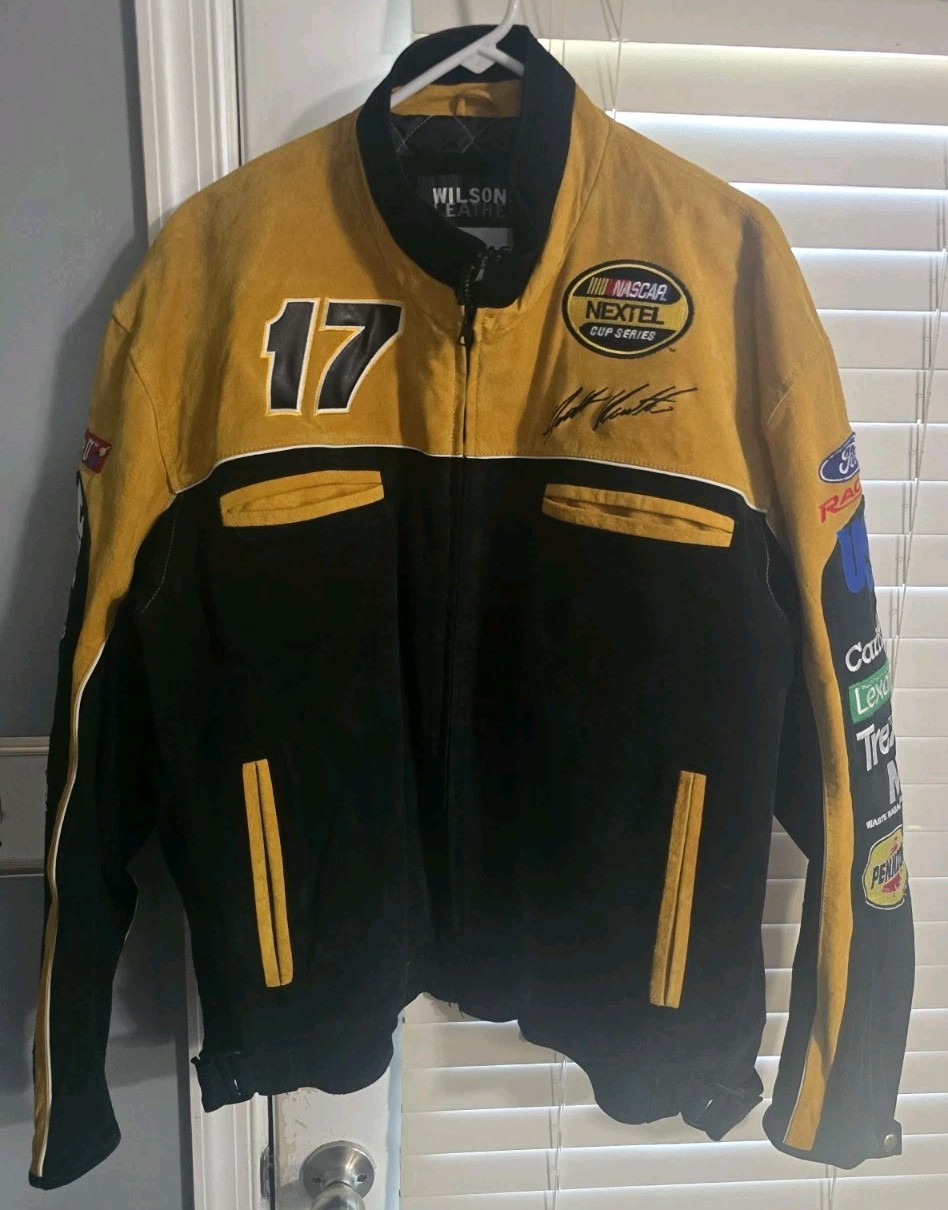 Vintage Dewalt Suede/Leather Matt Kenseth Jeff Hamilton Nascar Jacket Mens XL