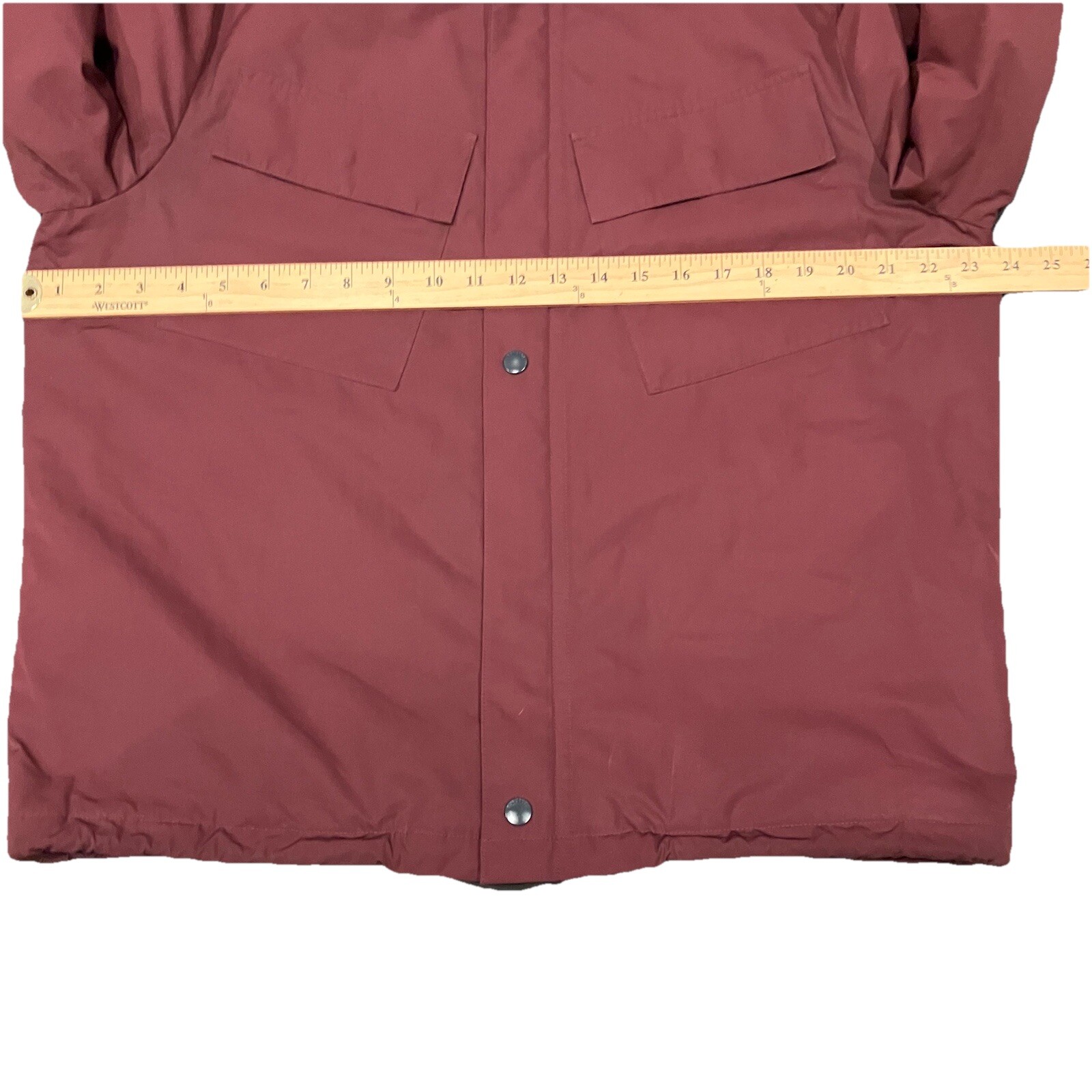 Bonobos Men’s Jacket Medium Full Zipper Covered Snaps Burgundy Drawstring Waist