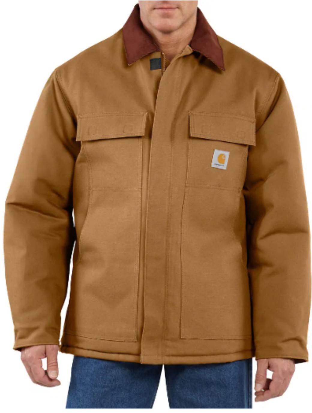 CARHARTT MEN’S LOOSE FIT FIRM DUCK TRADITIONAL COAT Sz MEN 3XL BROWN $145