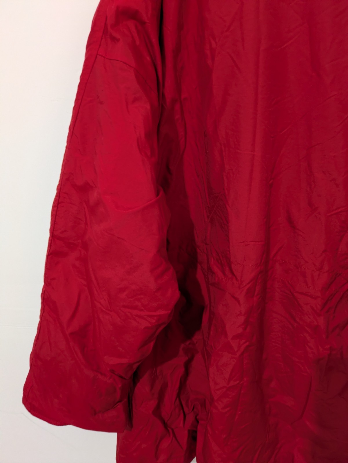 Brandon Thomas Men’s Red Insulated Overcoat Fleece Lined Stand-Up Zip XL