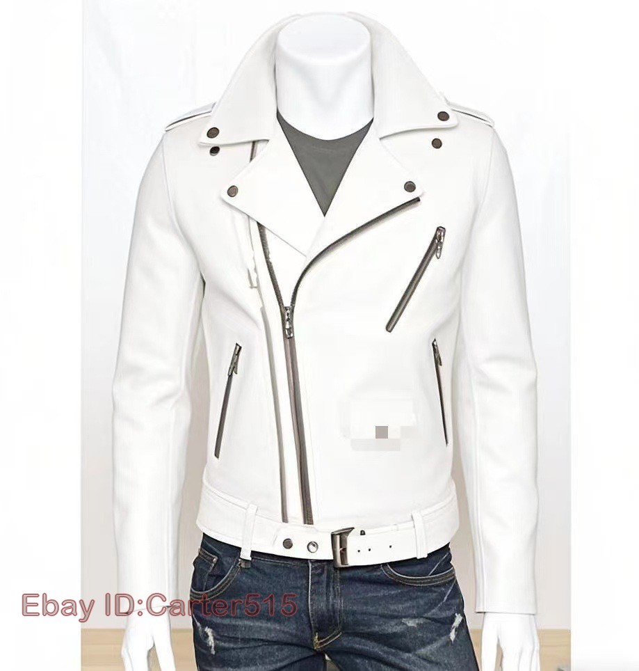 Men’s British Style Zipper Faux Leather Jacket Lapel Collar Buckle Coat Fashion