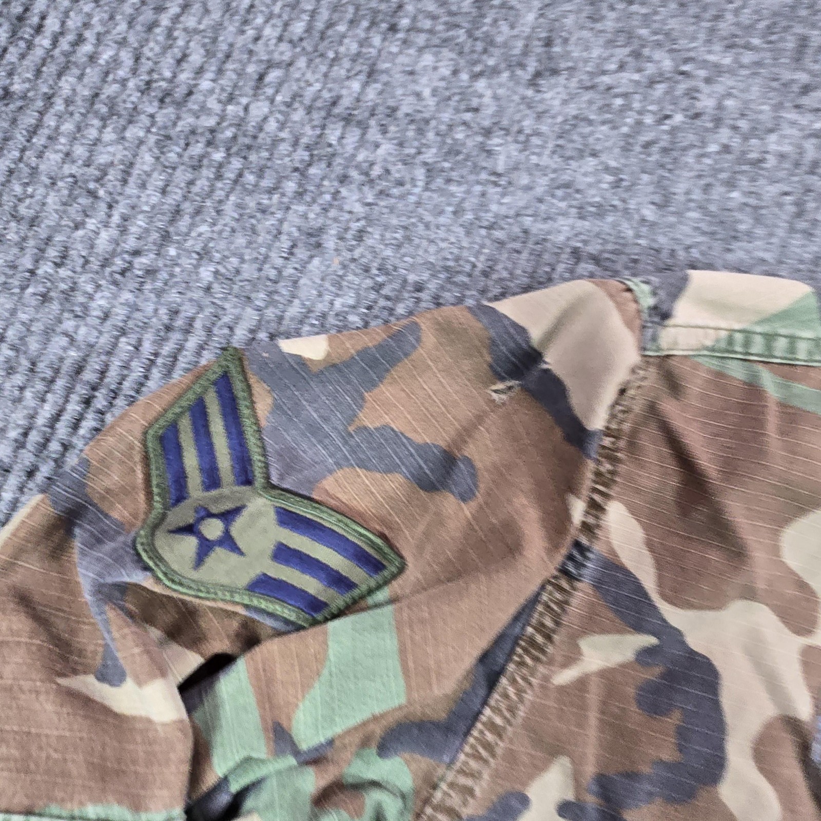 Vintage Military Jacket Mens Medium Woodland Camo Field Pockets Ripstop