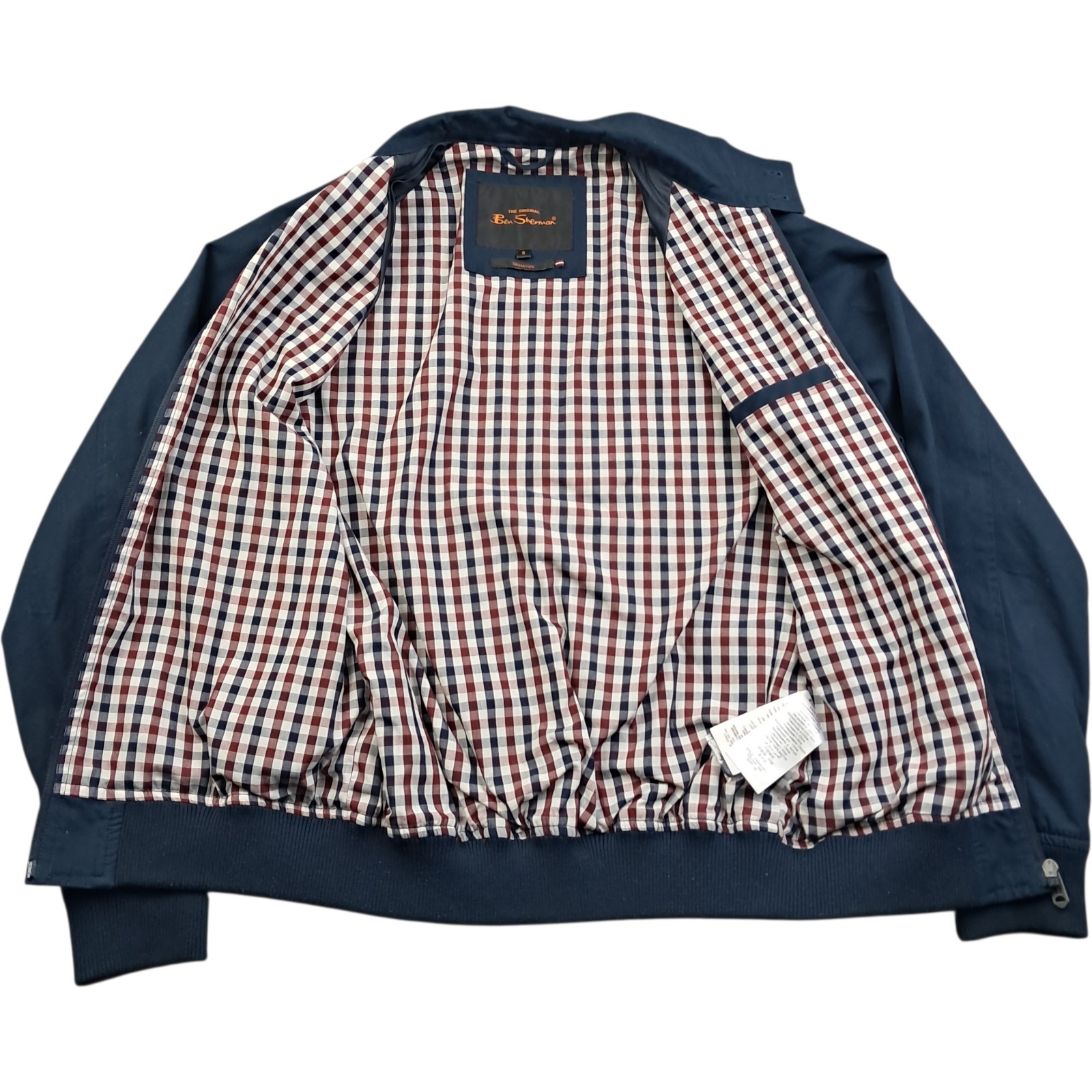 Ben Sherman Jacket S Men’s Blue Cotton / Polyester Harrington Plain Signature