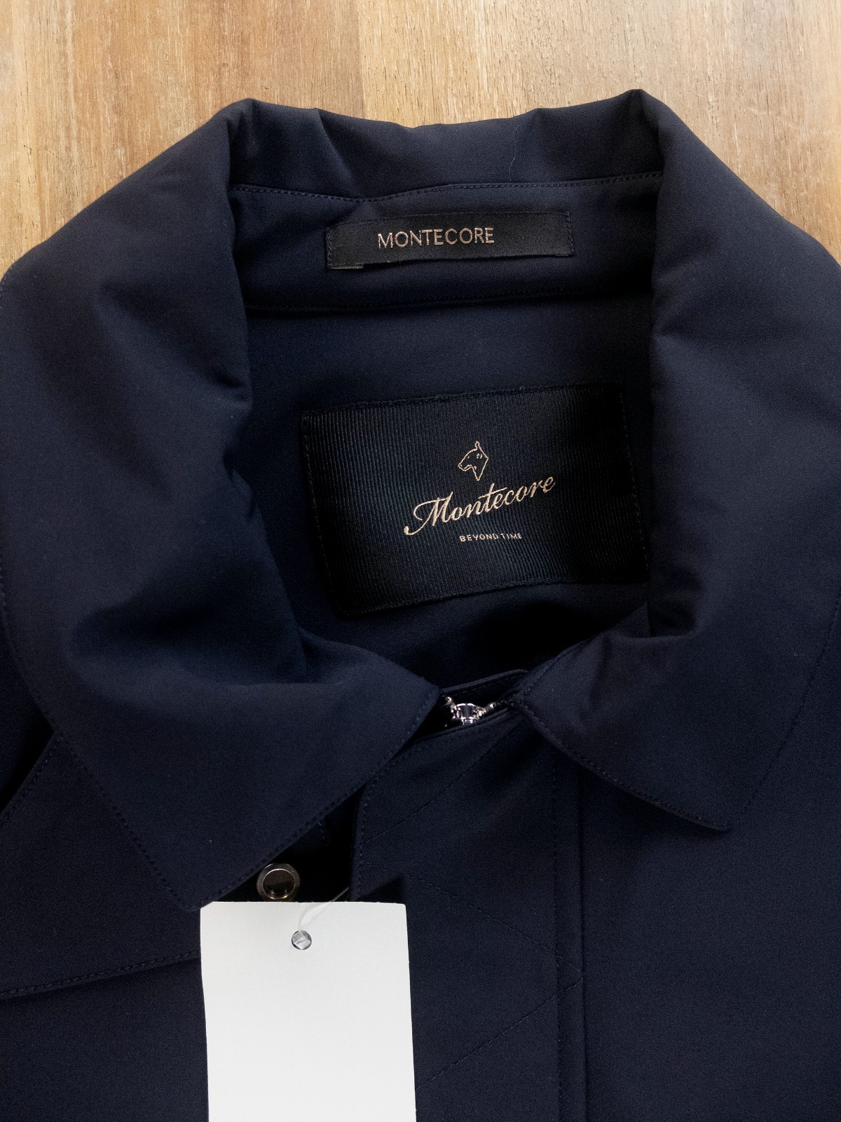 (NO CUSTOMS TAX) MONTECORE Italy dark blue nylon coat jacket Size 52 IT / XL