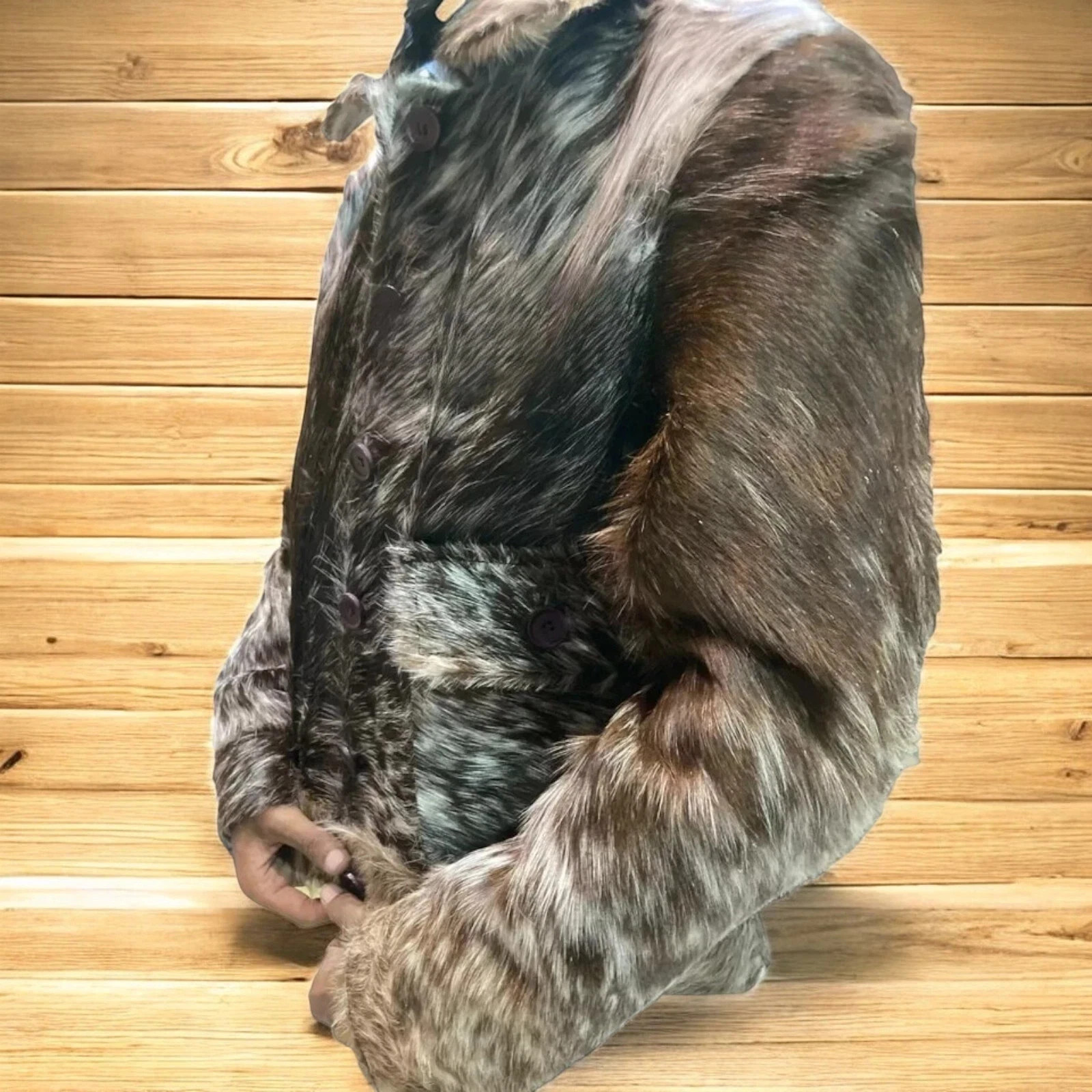 Men’s Real Cowhide Leather Jacket Hair-On Fur Natural Cow Skin Western jacket