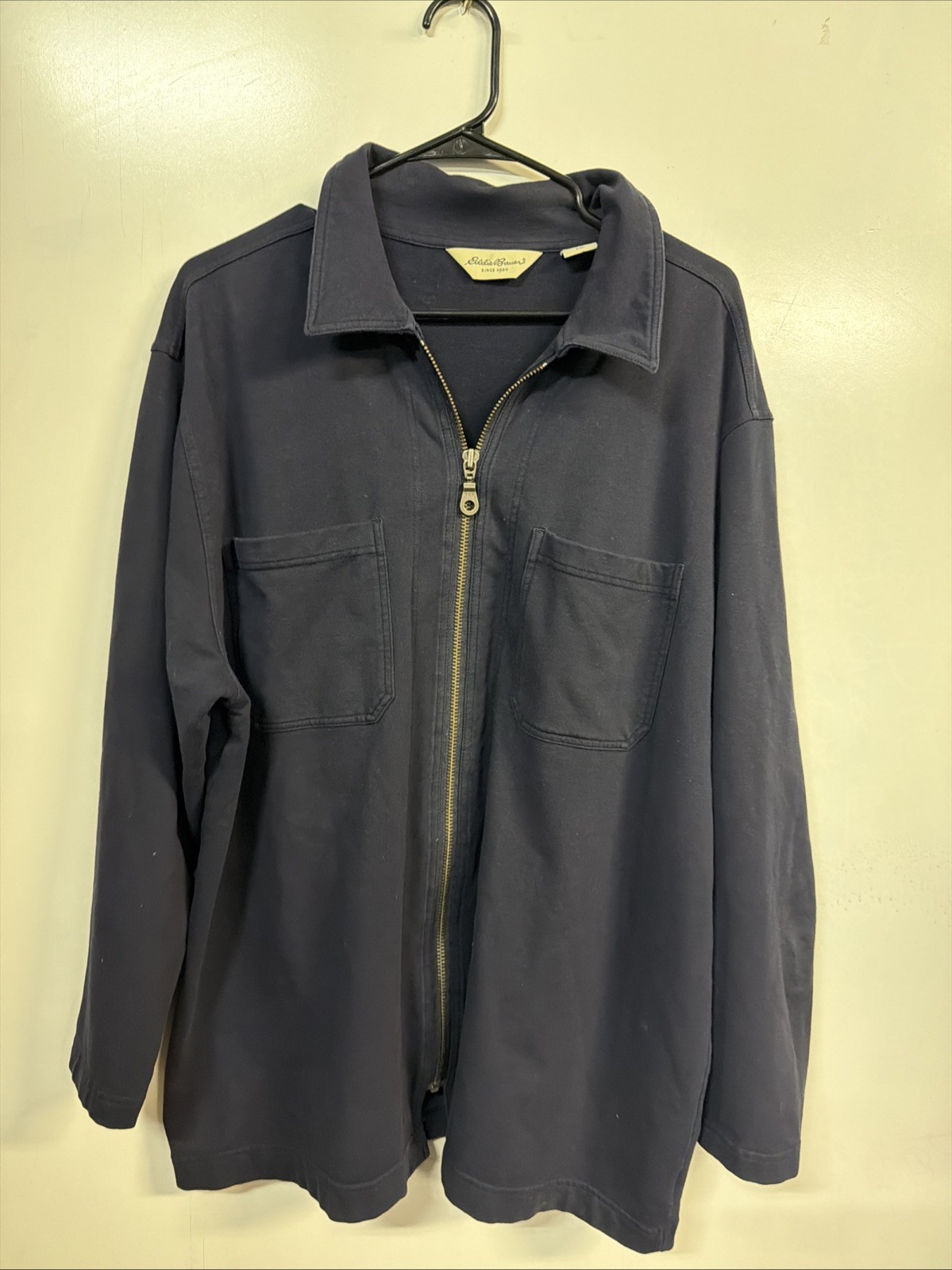 Eddie Bauer Jacket Men’s 2xl Blue Full Zip Cotton Spandex Blend Collared