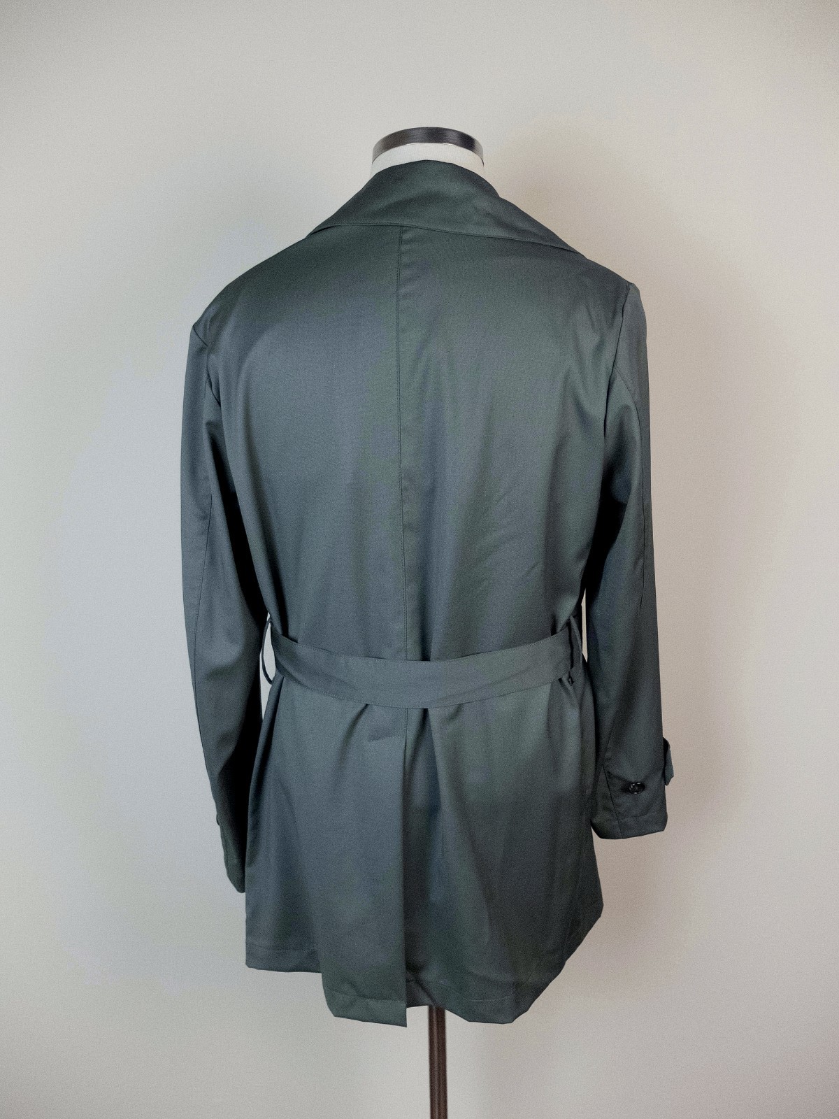 (NO CUSTOMS TAX) LUIGI BIANCHI SARTORIA green wool trench coat Size 42 / XL