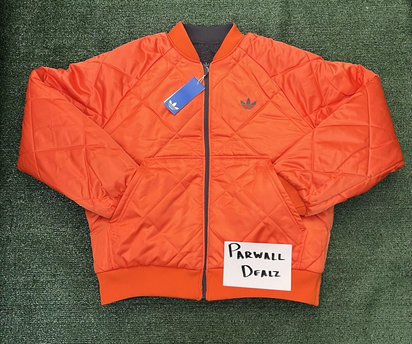 Adidas Originals Reversible Superstar Bomber Jacket Gray Orange Men’s M KR7618