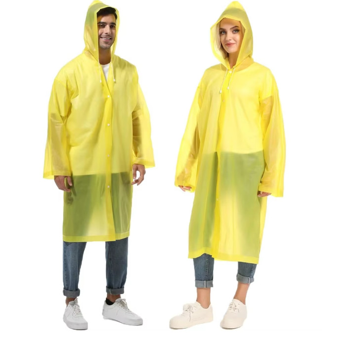 Unisex Adult Waterproof Raincoat Rain Coat Hooded Jacket Poncho Rainwear Camping