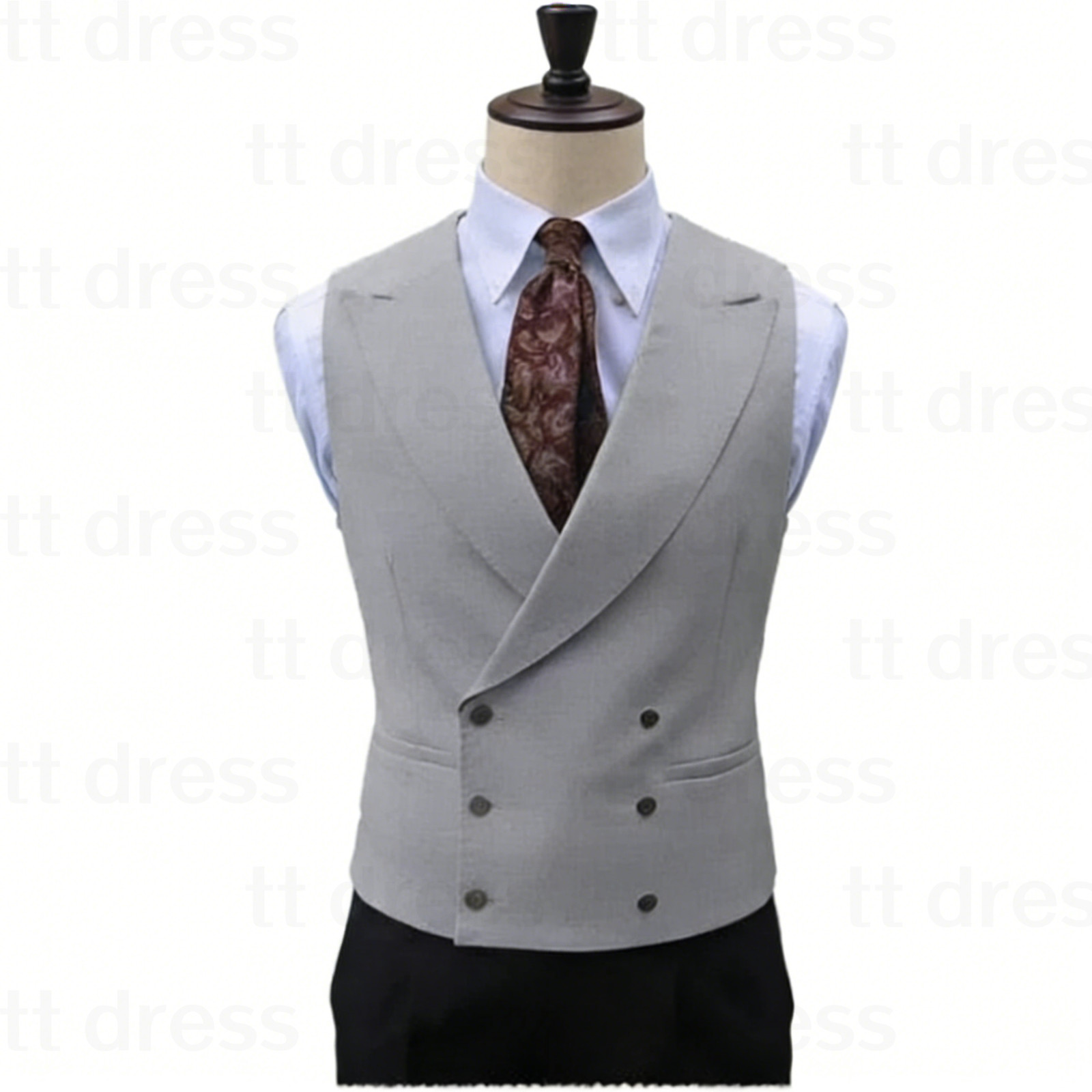 Men’s Suit Vest Wedding Formal Business Waistcoat Double Breasted Vest Custom