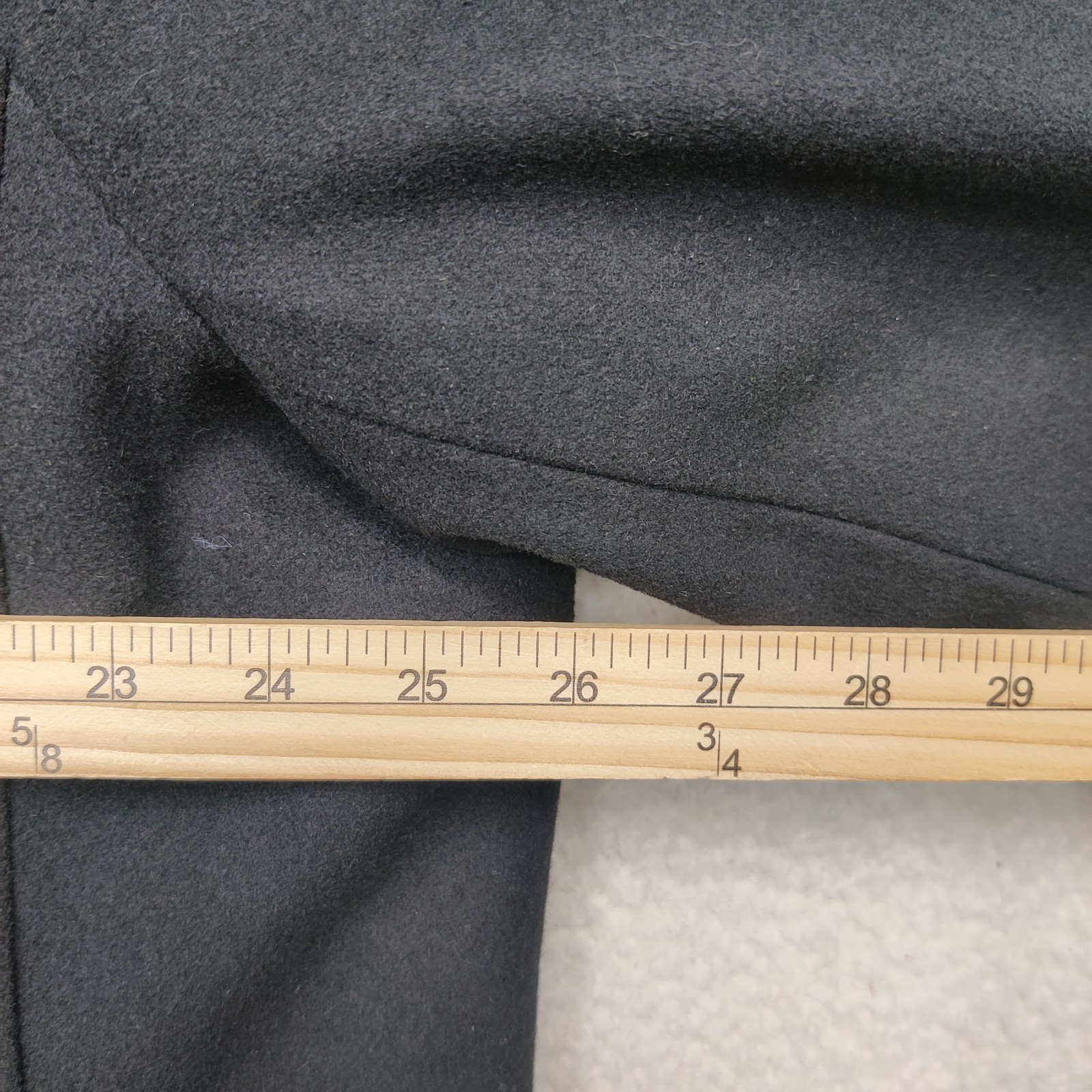 Tahari Peacoat Mens XL Black Wool Blend Business Notch Lapel Double Breasted