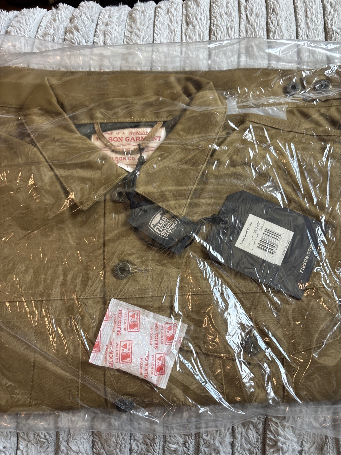 Filson tin cloth short lined cruiser jacket Men’s L