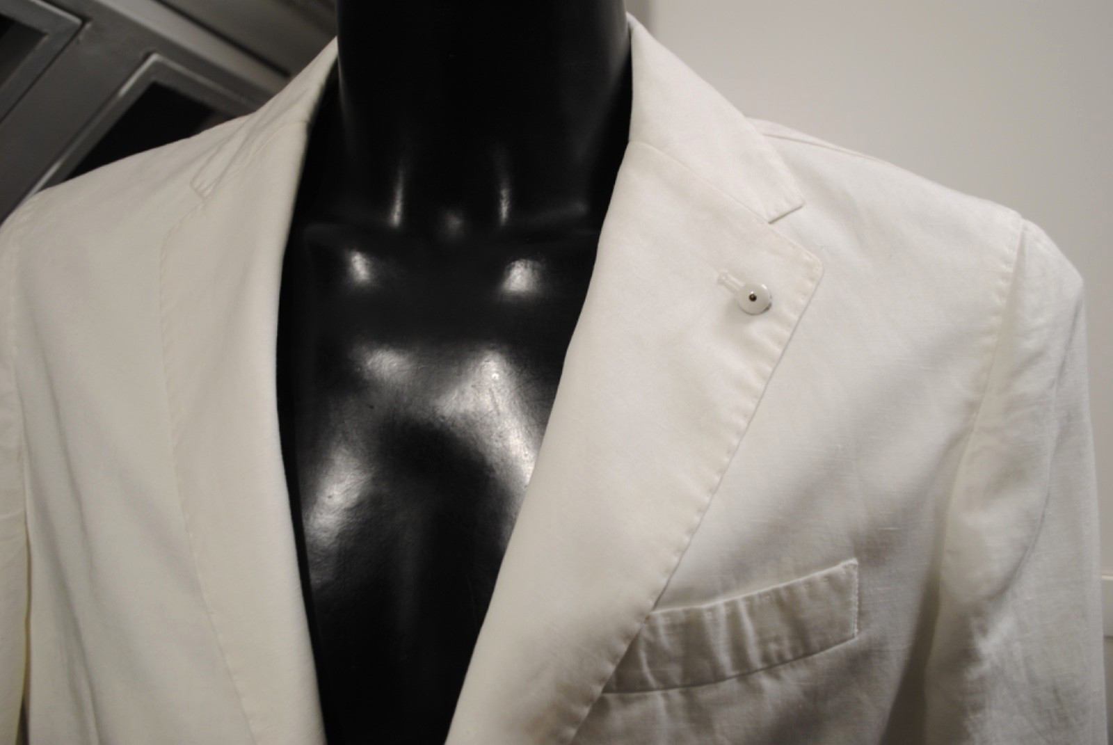 L.B.M. LUIGI BIANCHI MANTOVA JACKET SIZE 48 493.00 COTTON + LINEN + LYOCELL CARD