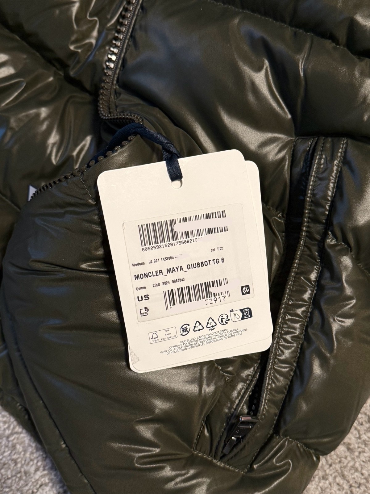 Moncler Maya Down Puffer Jacket Size 2 Guaranteed 100% authentic
