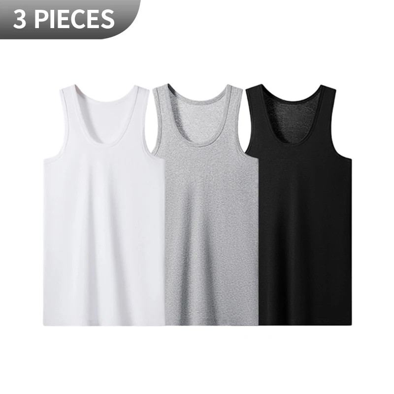1/3 Piece Men’s Vest – Summer Style Slim-Shouldered Solid Color Youth Sports t-S