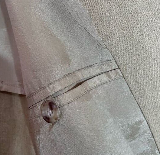 James River Traders Blazer Men’s Large Two Button Jacket Tan Linen Blend