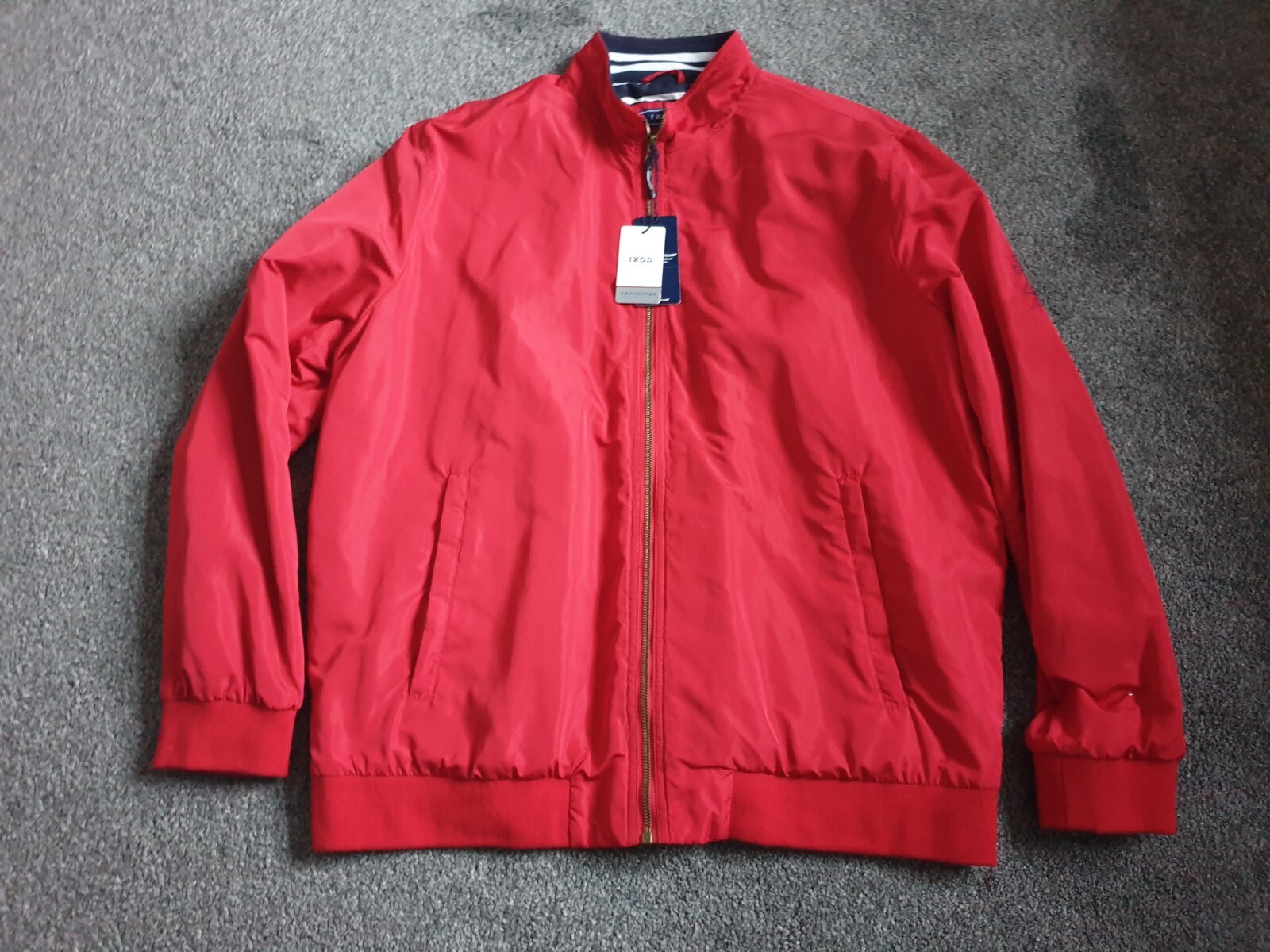 IZOD Mens Bomber Jacket Real Red XXL – BNWT Authentic – UK Seller