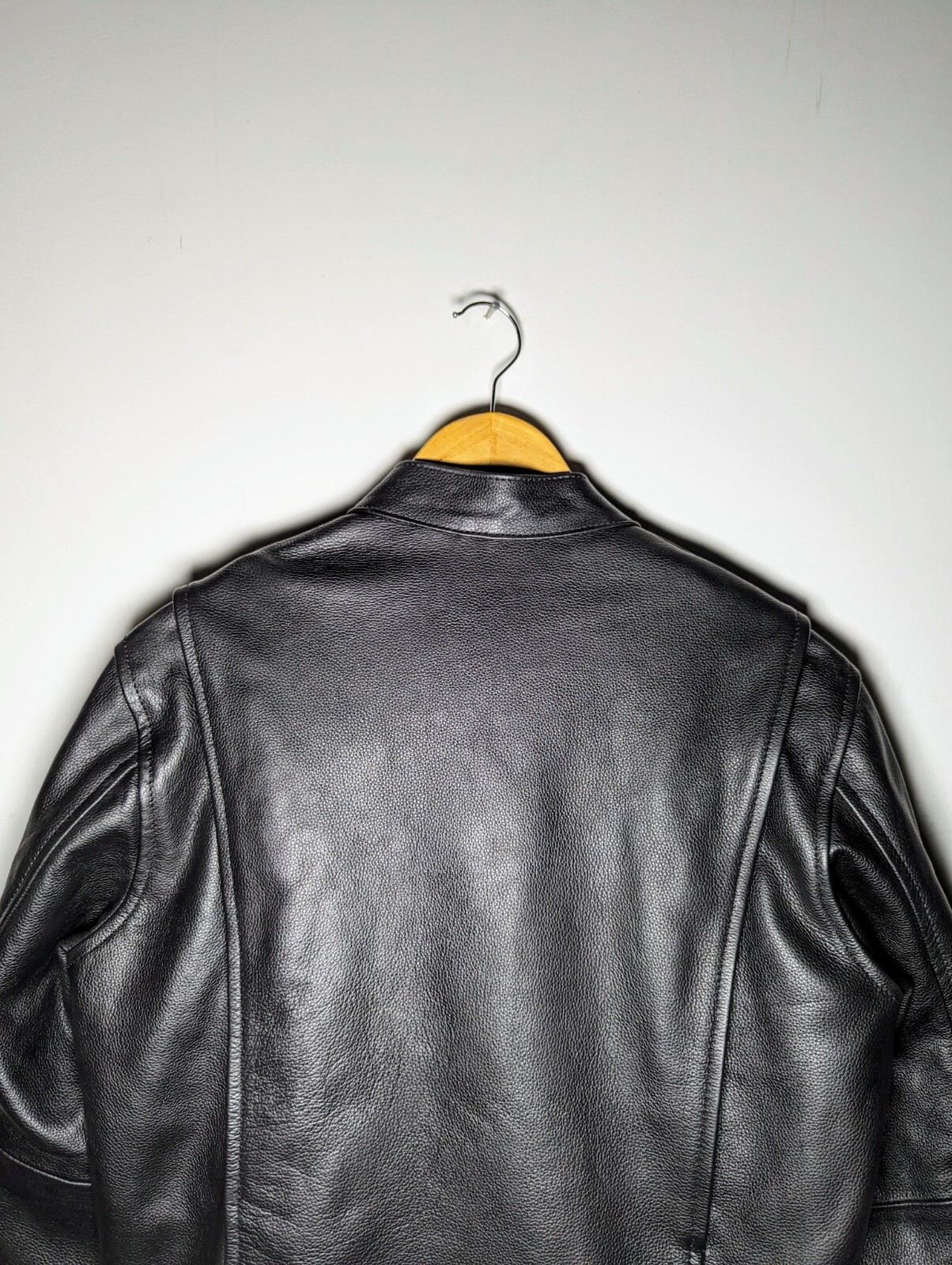 Men’s Genuine Matt Black Racing Leather Jacket Retro 90s Punk/Rock Striped Style