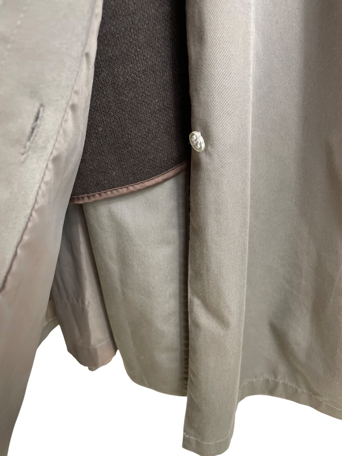 Arnie II Trench Coat Mens 44L Khaki Zip Out Lining Pockets Belted Vintage
