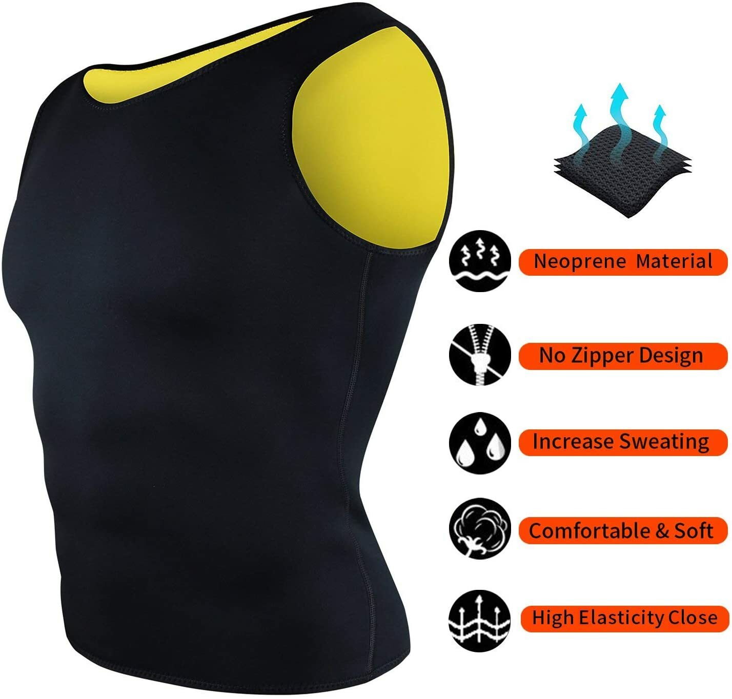 Men Neoprene Vest Cami Gym Women Sauna Sweat Hot Thermal Tank Girdle Tops Shaper