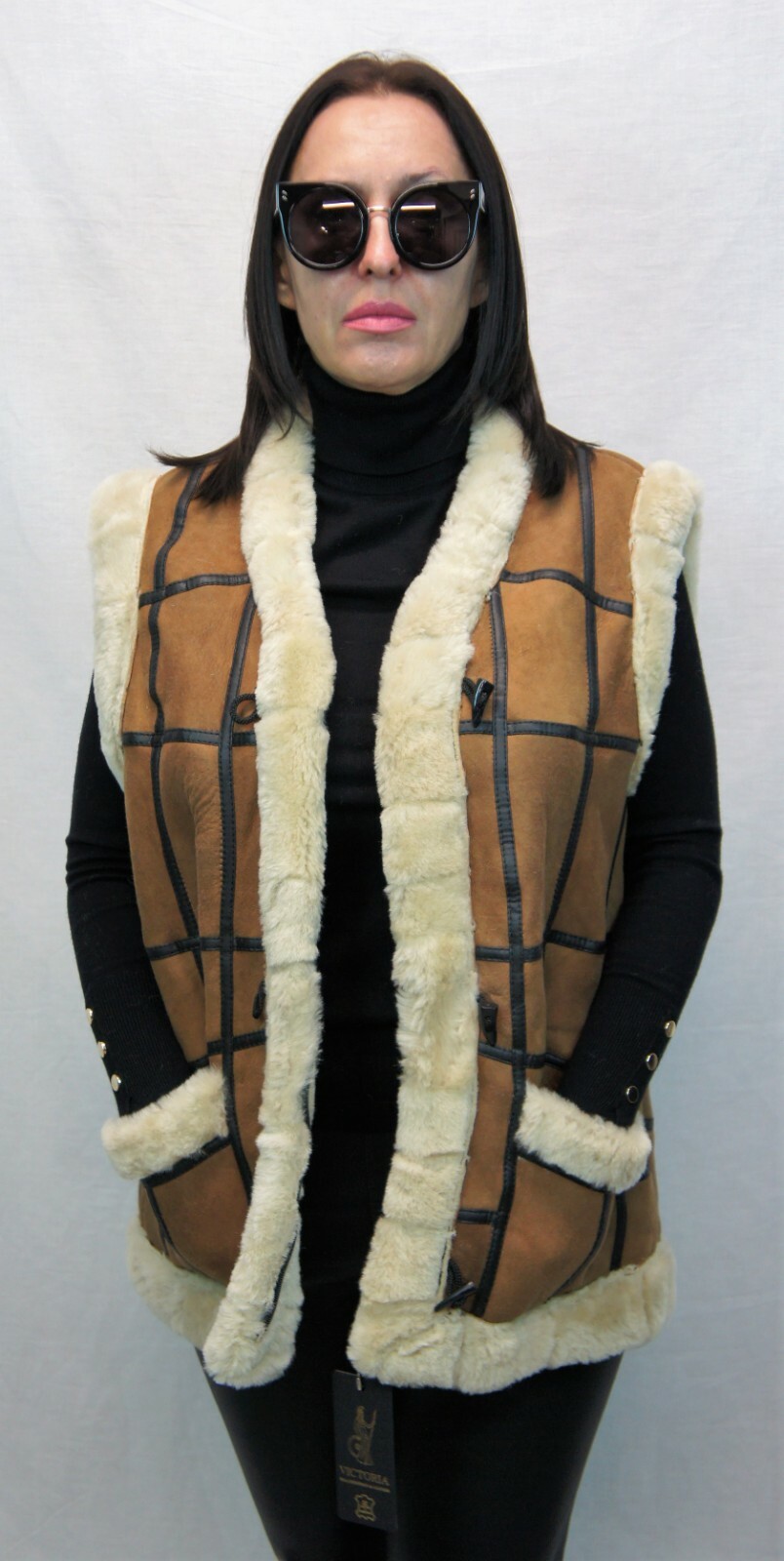 UNISEX 100% REAL SHEEPSKIN SHEARLING LEATHER Fur Vest 10 Colors Men Women S-6XL